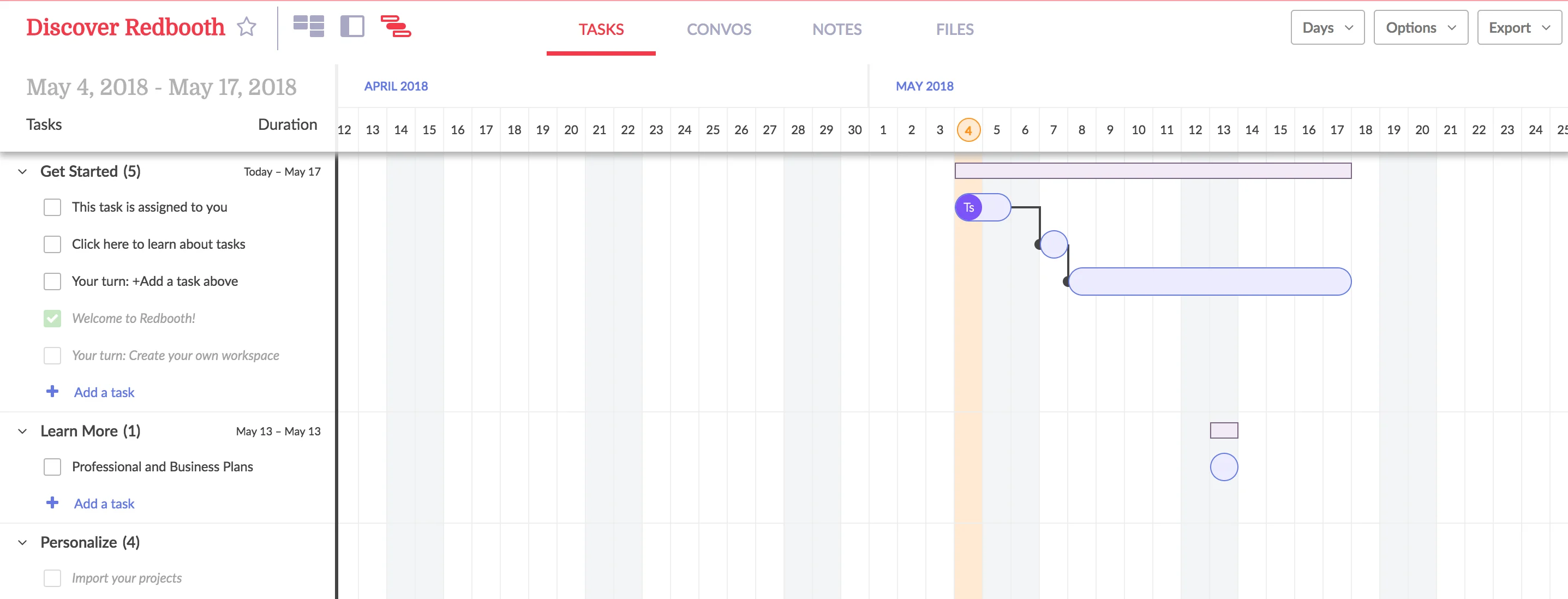 redbooth gantt chart