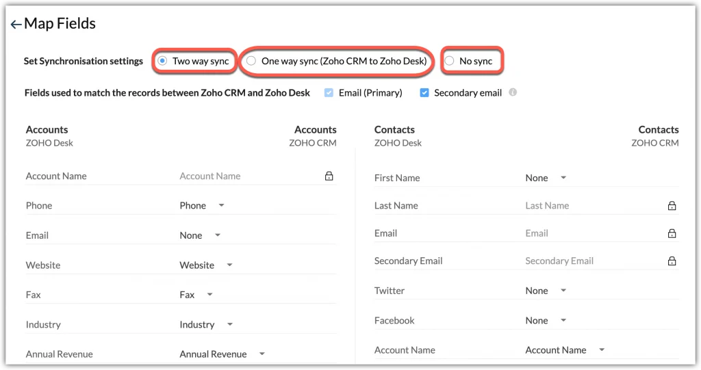 zoho crm map feature
