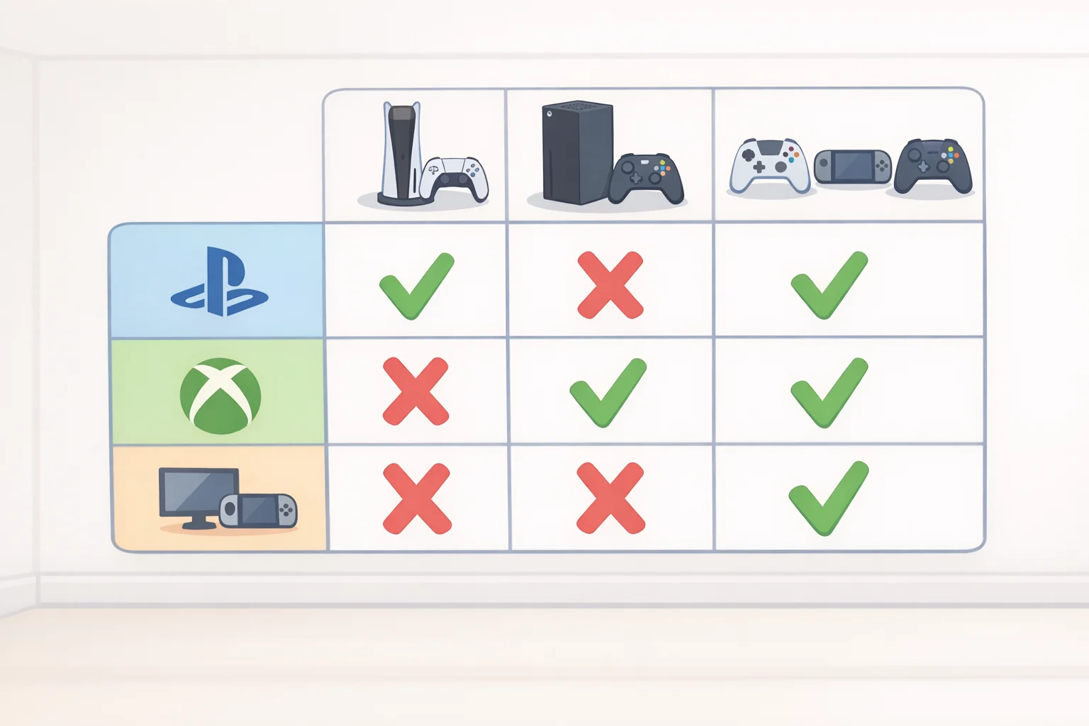 Compatibility chart showing which devices work with the multi-platform, PlayStation, and Xbox versions of the Razer Hammerhead V3 X HyperSpeed earbuds