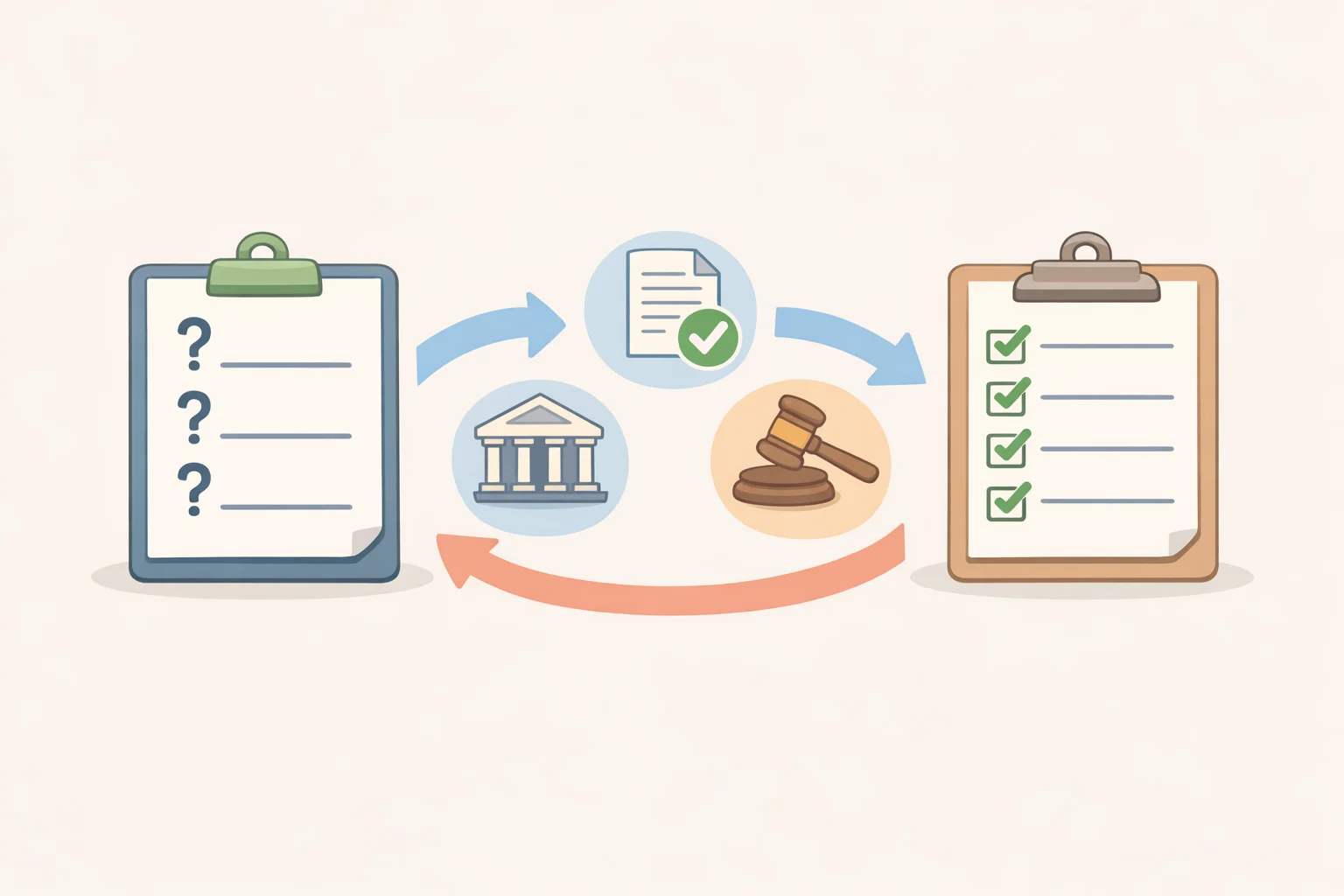 Illustration of a compliance checklist showing what the 2026 regulations still need to define: platform scope, age assurance standards, and notification/access distinctions