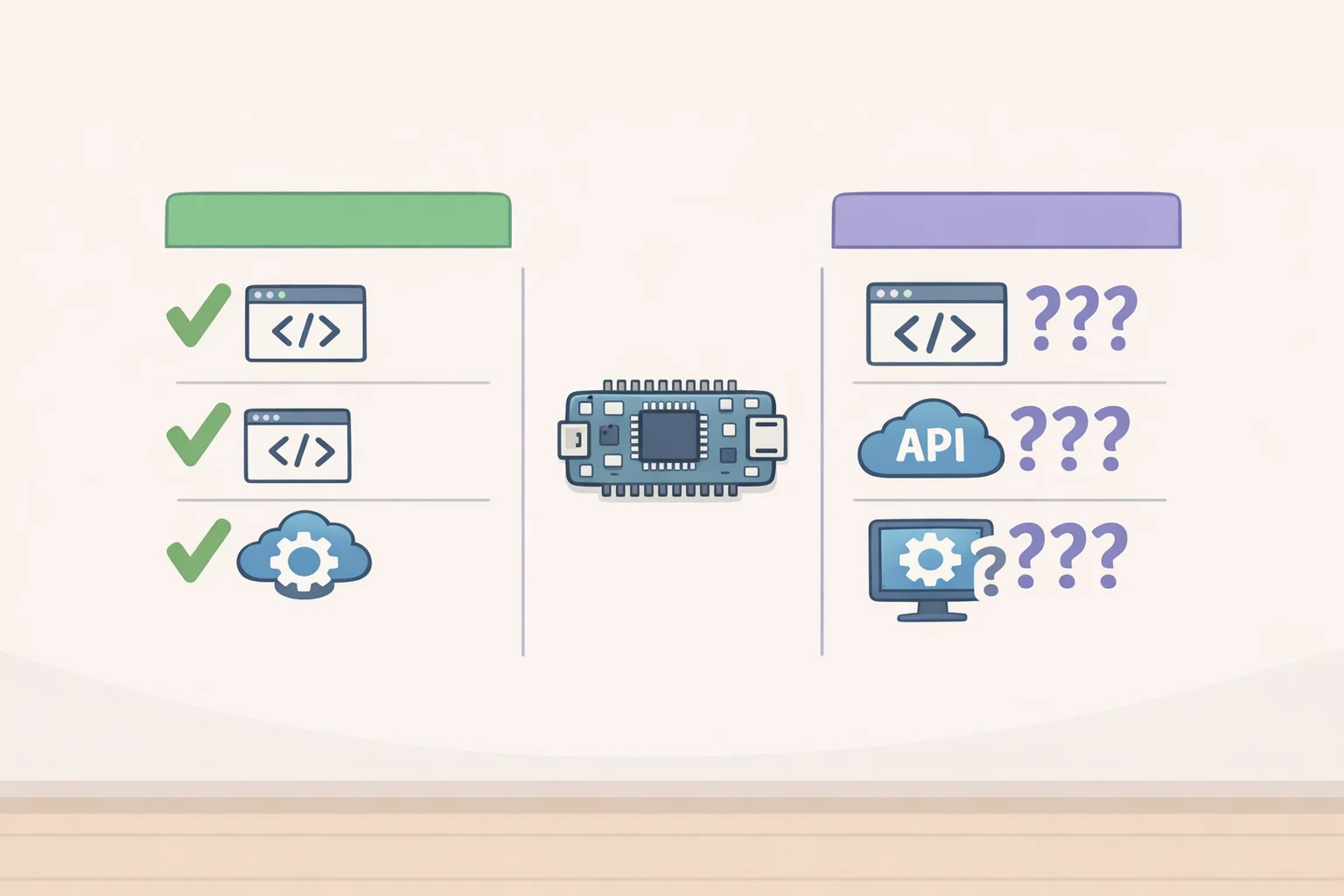 Illustration summarizing unanswered questions about the OpenAI Codex Micro keyboard, including whether it integrates with IDEs, supports an API for custom key mappings, and which operating systems are supported