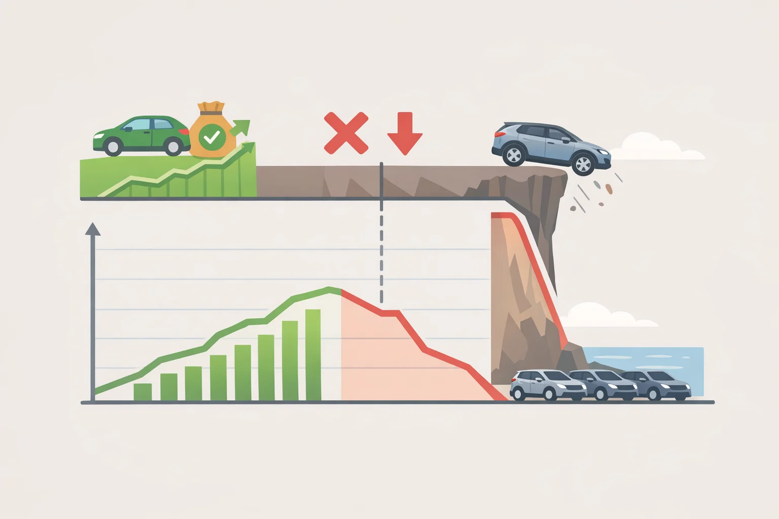 Timeline showing EV incentive end in September 2025 followed by a steep drop in Honda Prologue sales, with callouts for regulatory and tariff pressure