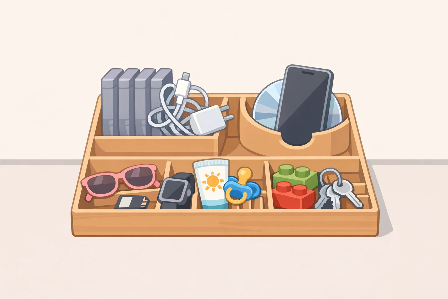 Illustration of a rigid drawer insert or lid rack that no longer matches the household's contents, leading to abandonment of the system