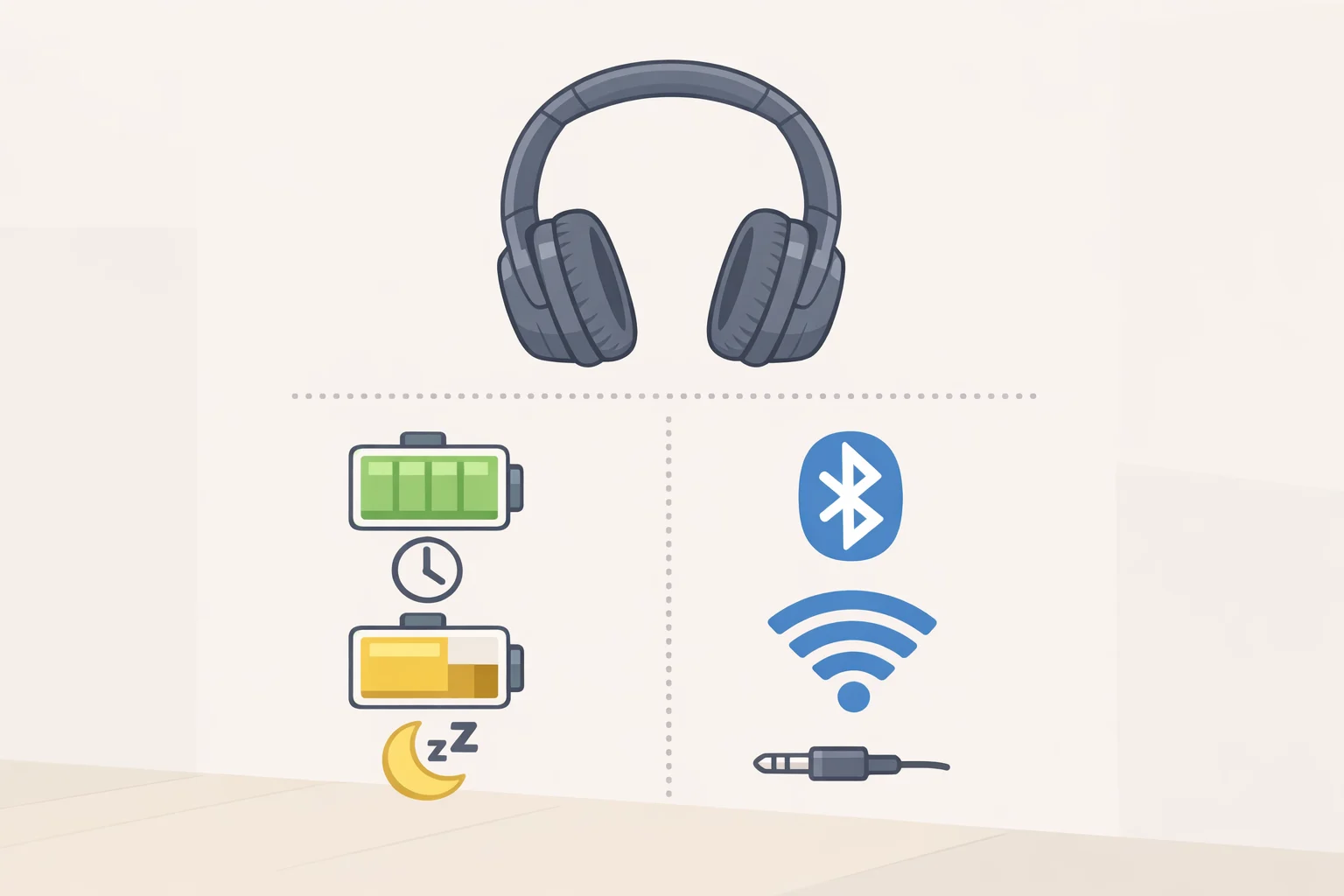 Infographic summarizing Skullcandy Crusher 1080 ANC specs: 60-hour battery (ANC off), 50-hour battery (ANC on), 10-minute charge for four hours, and Bluetooth 5.3 with LE Audio and Auracast
