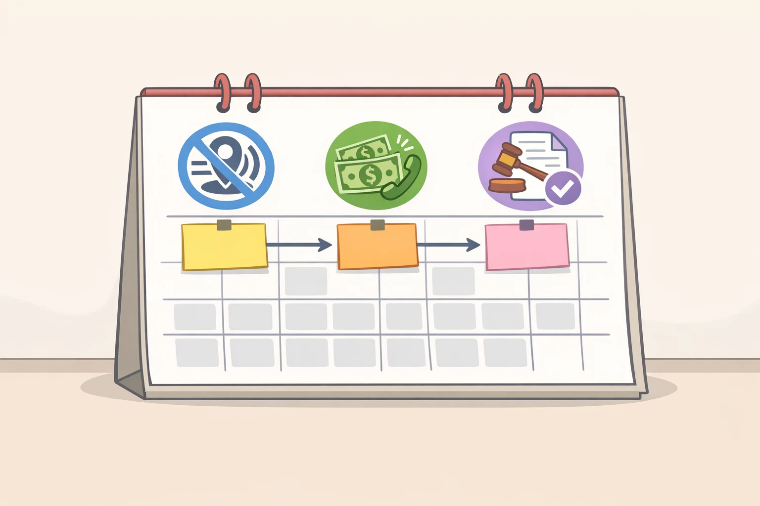 Calendar graphic summarizing key deadlines for the PlayStation Store settlement: July 2, 2026 opt-out, August 27, 2026 cash-payment contact cutoff, and October 15, 2026 final approval hearing