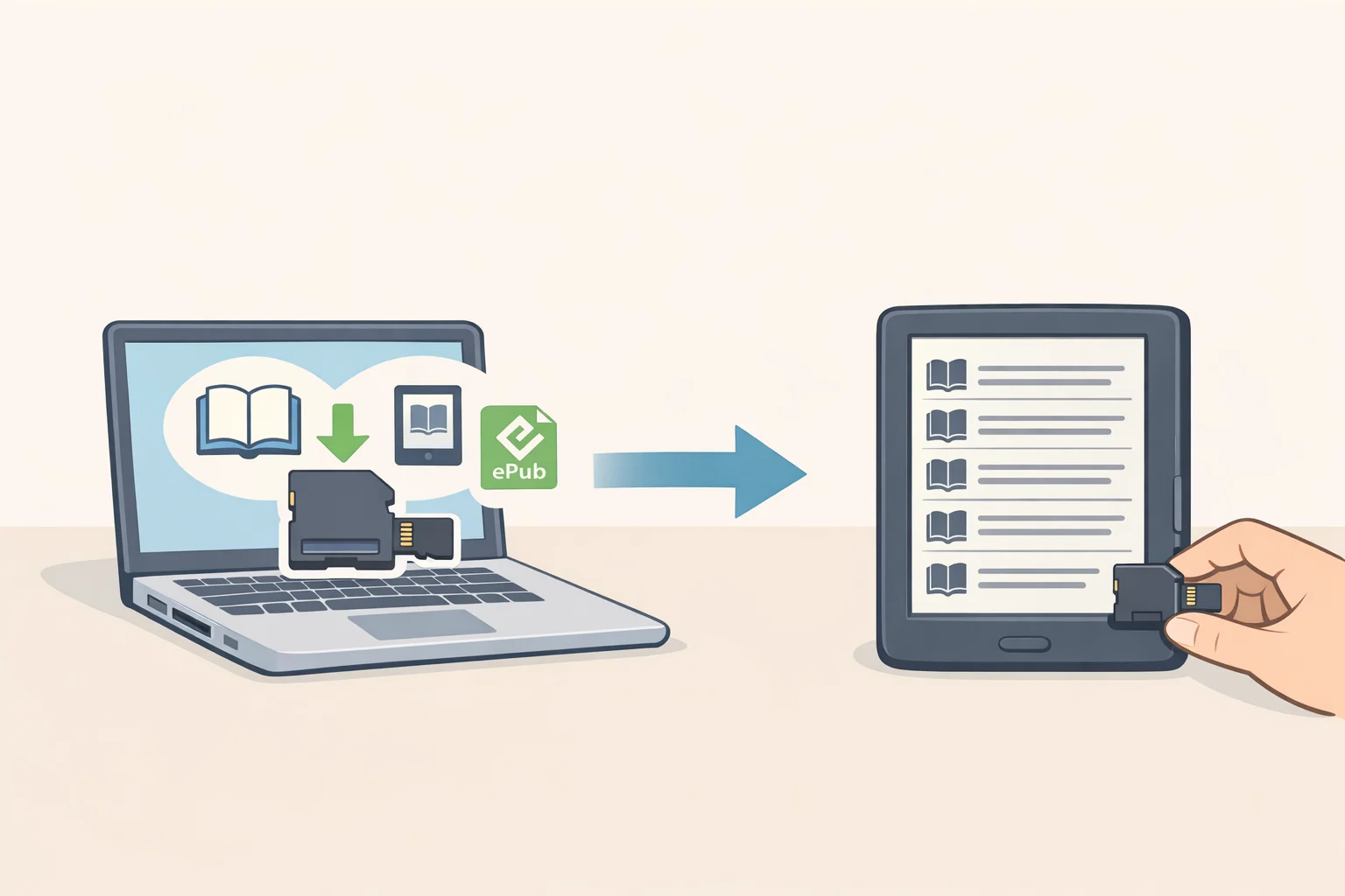 A microSD-to-adapter workflow for loading DRM-free ebooks onto the Xteink X4 Pro when wireless transfer and the companion app are unreliable