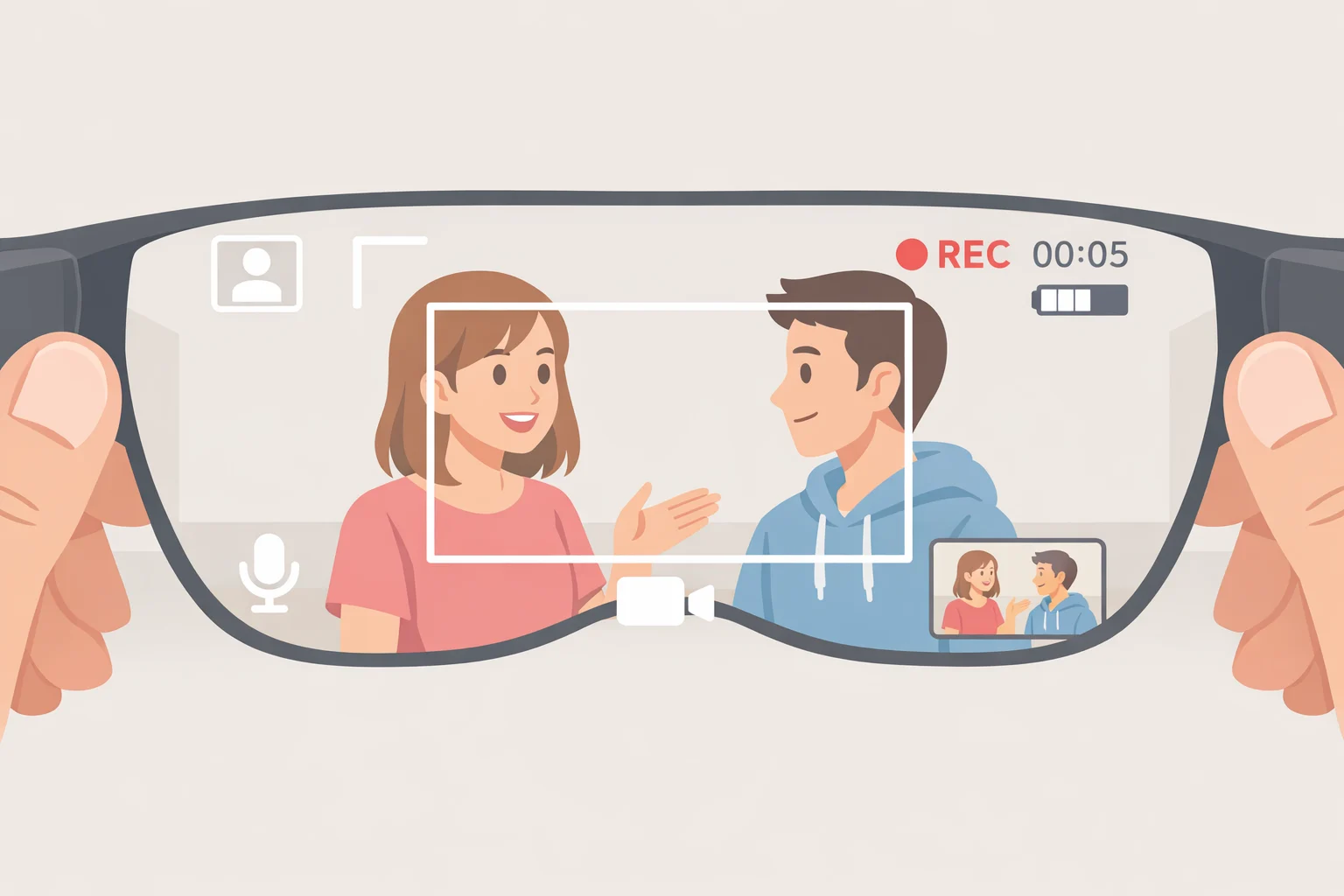 A first-person POV image on Instagram using Ray-Ban Meta smart glasses, illustrating how a stranger can appear to be harassed or exploited in the video frame (Instagram bans Meta glasses videos for this behavior).
