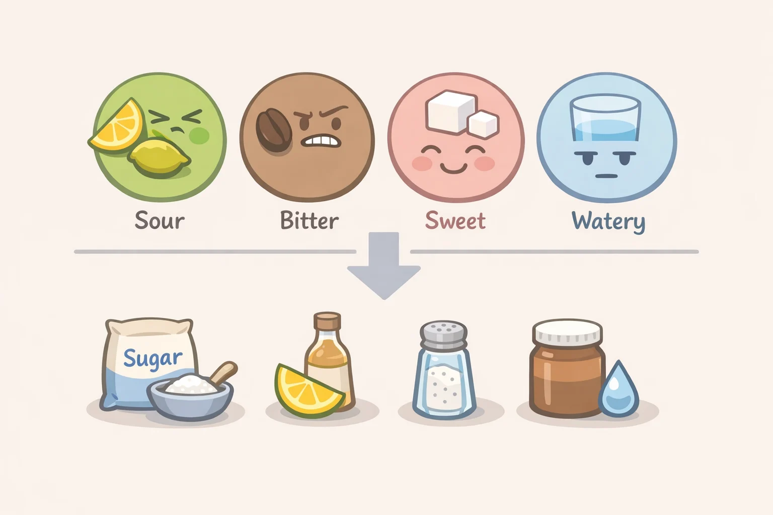 A quick reference guide for adjusting iced coffee lemonade flavorsadding sugar for sour, switching to cold brew for bitterness, boosting lemon juice for flatness, and rebuilding with concentrate if watery