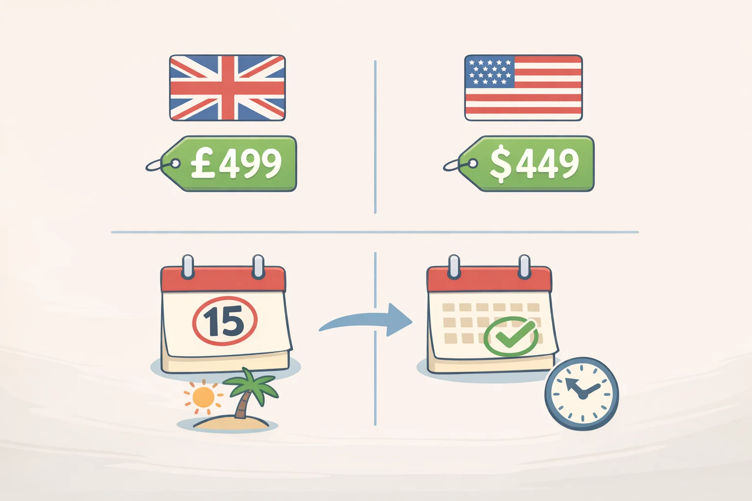 Chart-like illustration comparing CMF Clip Pro pricing in the UK (£79) and US ($99) and highlighting the August 15 on-sale date across regions with notes about earlier reported availability