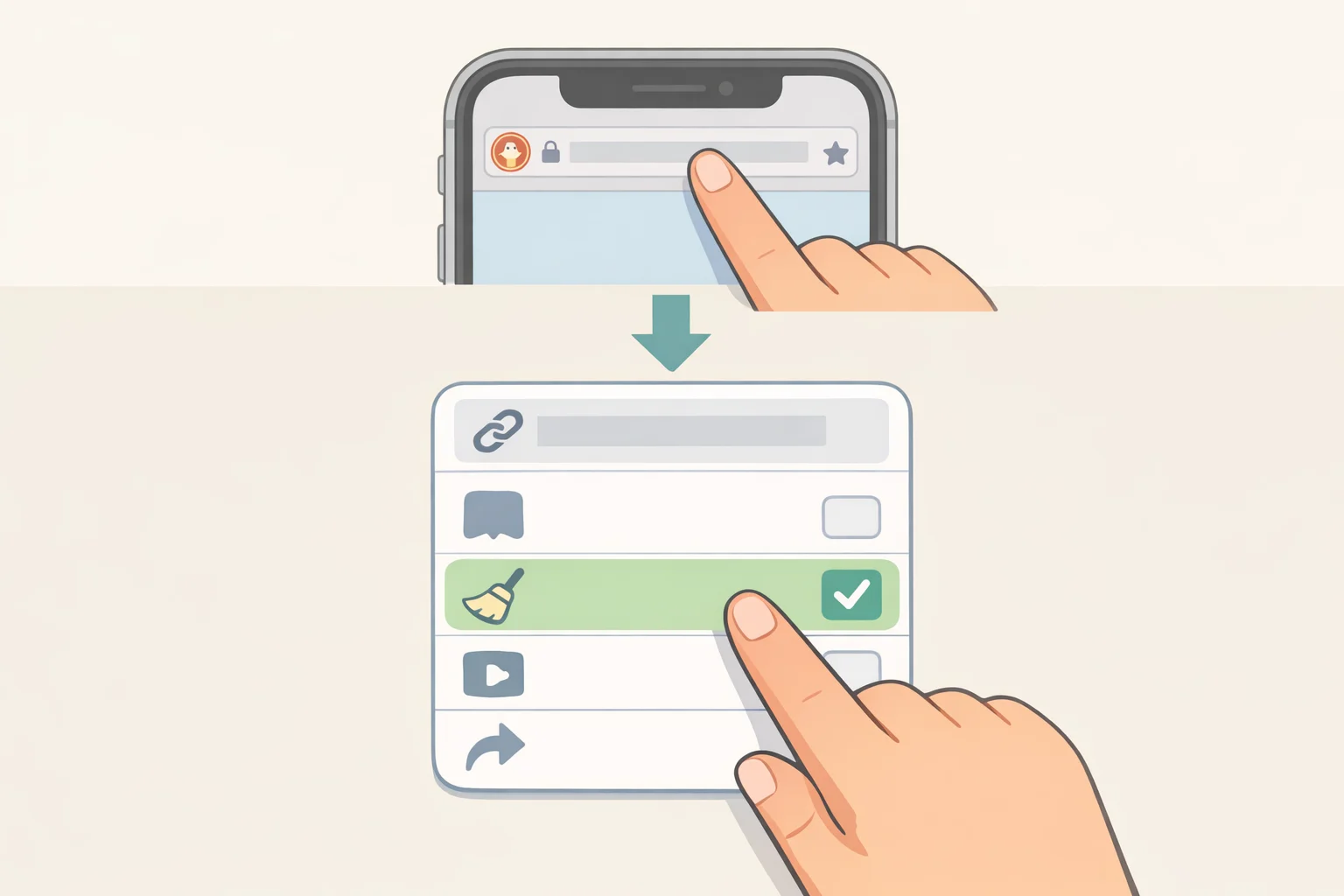 On iPhone in the DuckDuckGo app, press and hold the address bar and tap “Copy Clean Link” to use how to use DuckDuckGo Copy Clean Link on iPhone