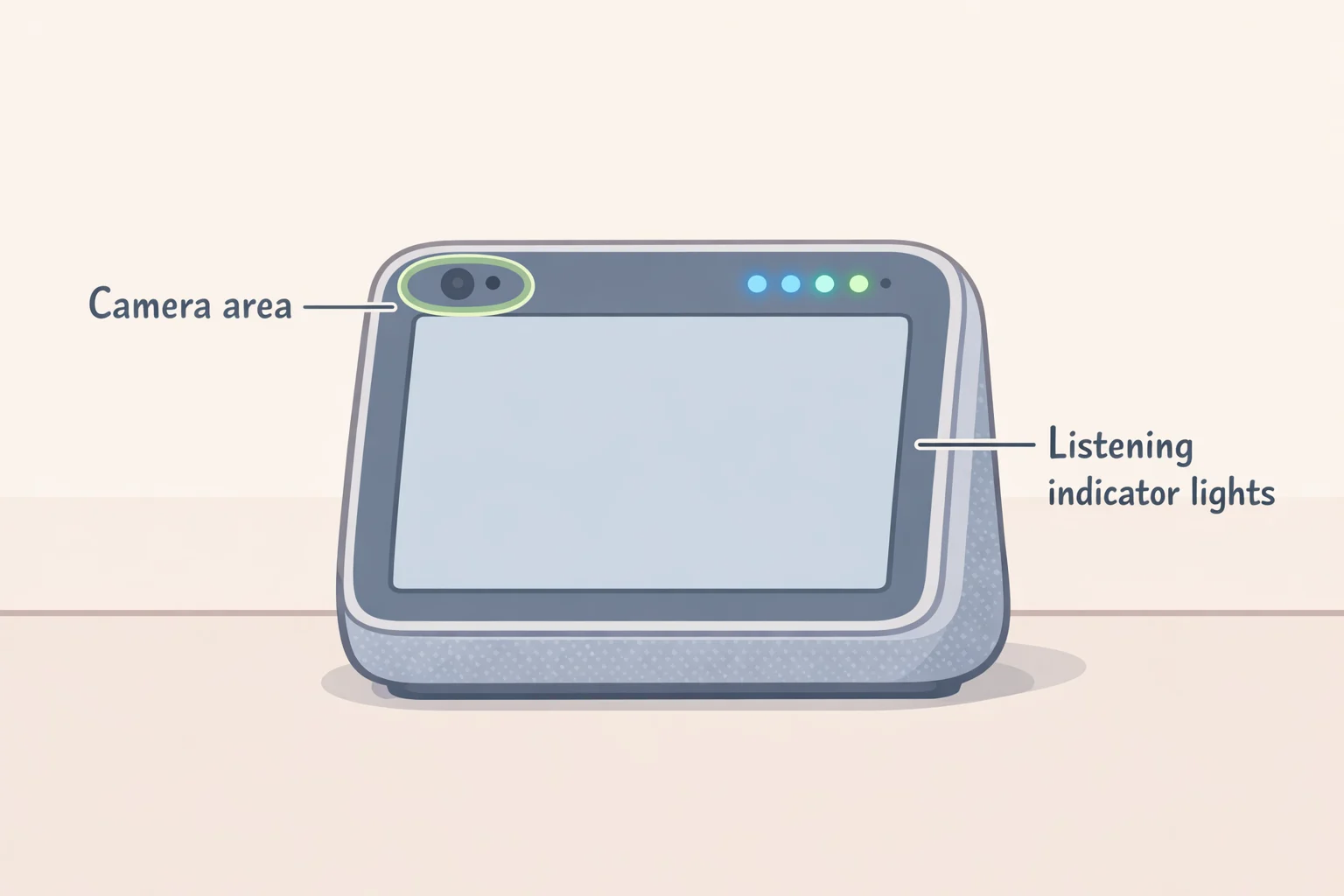 Cutaway diagram of the reported Jony Ive OpenAI smart speaker showing microphone arrays, camera positioning for visual context, and listening/status light indicators