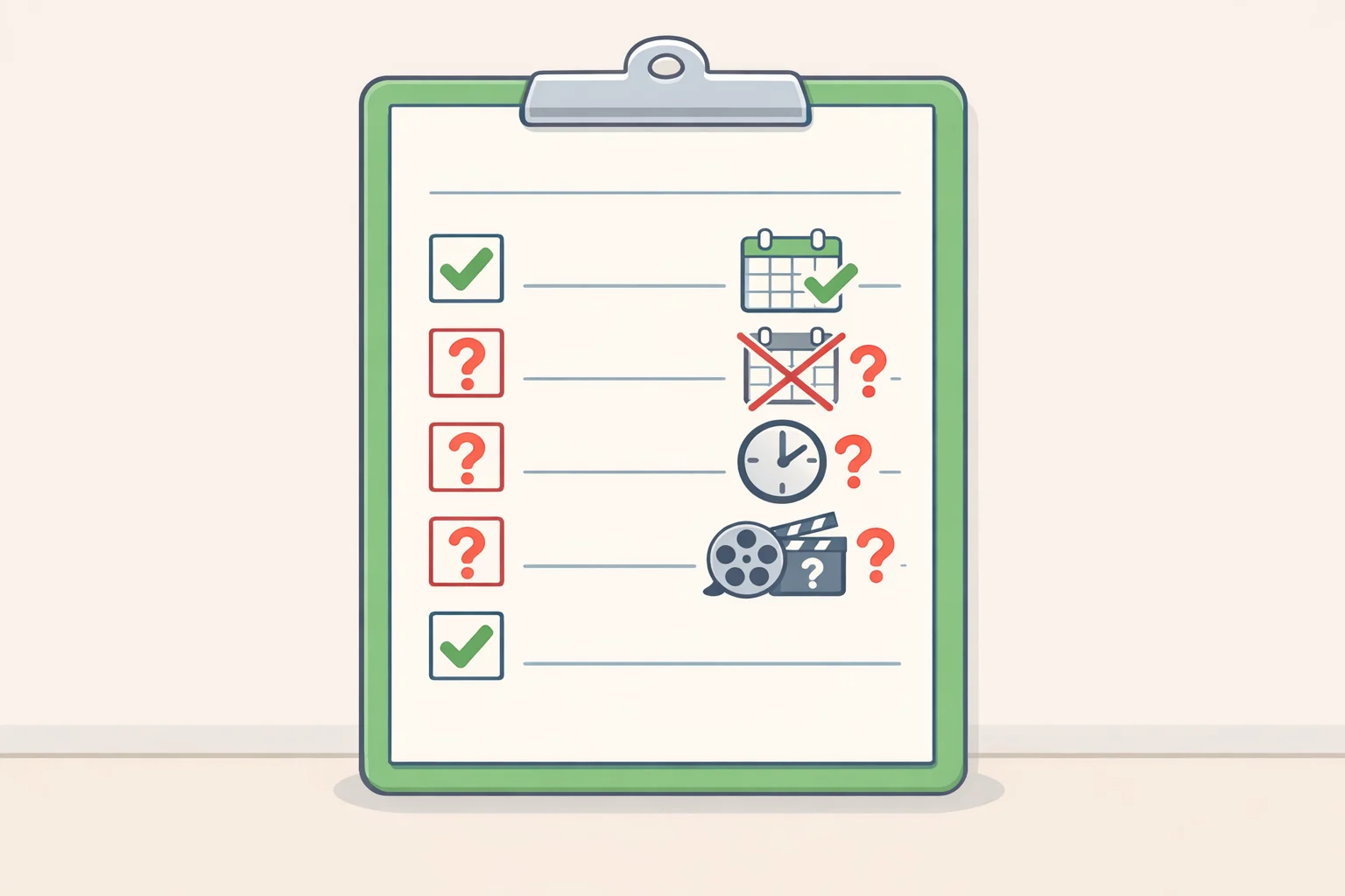 Illustration of a checklist for Ascension release details with premiere date, episode count, and full cast marked as pending after Apple’s announcement.