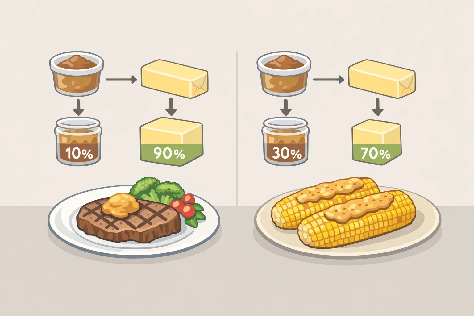 Infographic-style comparison of miso as a percentage of butter weight for Serious Eats (white miso) and Wordloaf (red miso), including the 25–31% testing zone for a miso chocolate chunk cookies recipe