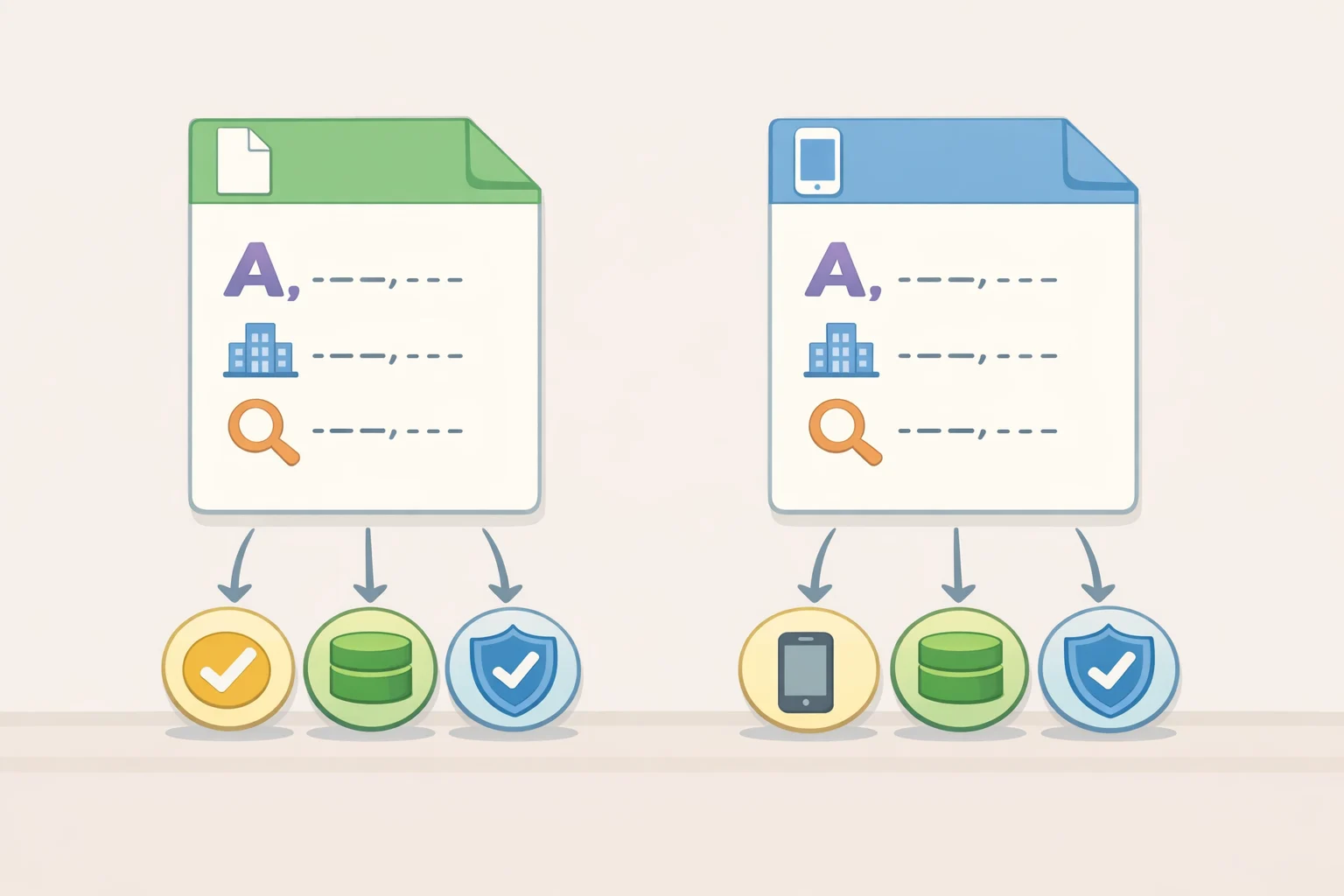 Illustration showing ads.txt and app-ads.txt disclosure lines pointing to declared ad partners for a site, emphasizing that the files are publisher-posted authorizations