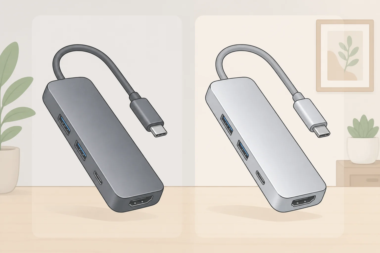 Anker Nano 10-in-1 Smart Display Hub shown in iron gray and starlight silver colorways as sold on Amazon and Anker’s U.S. storefront