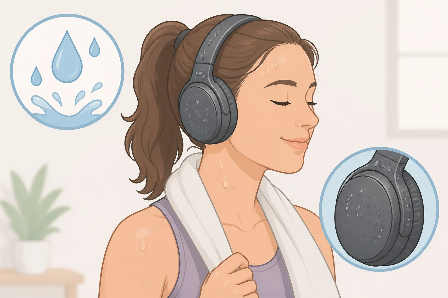 Water-splash and sweat-resistant Beats 360 headphones with an IPX4 rating emphasized for workouts