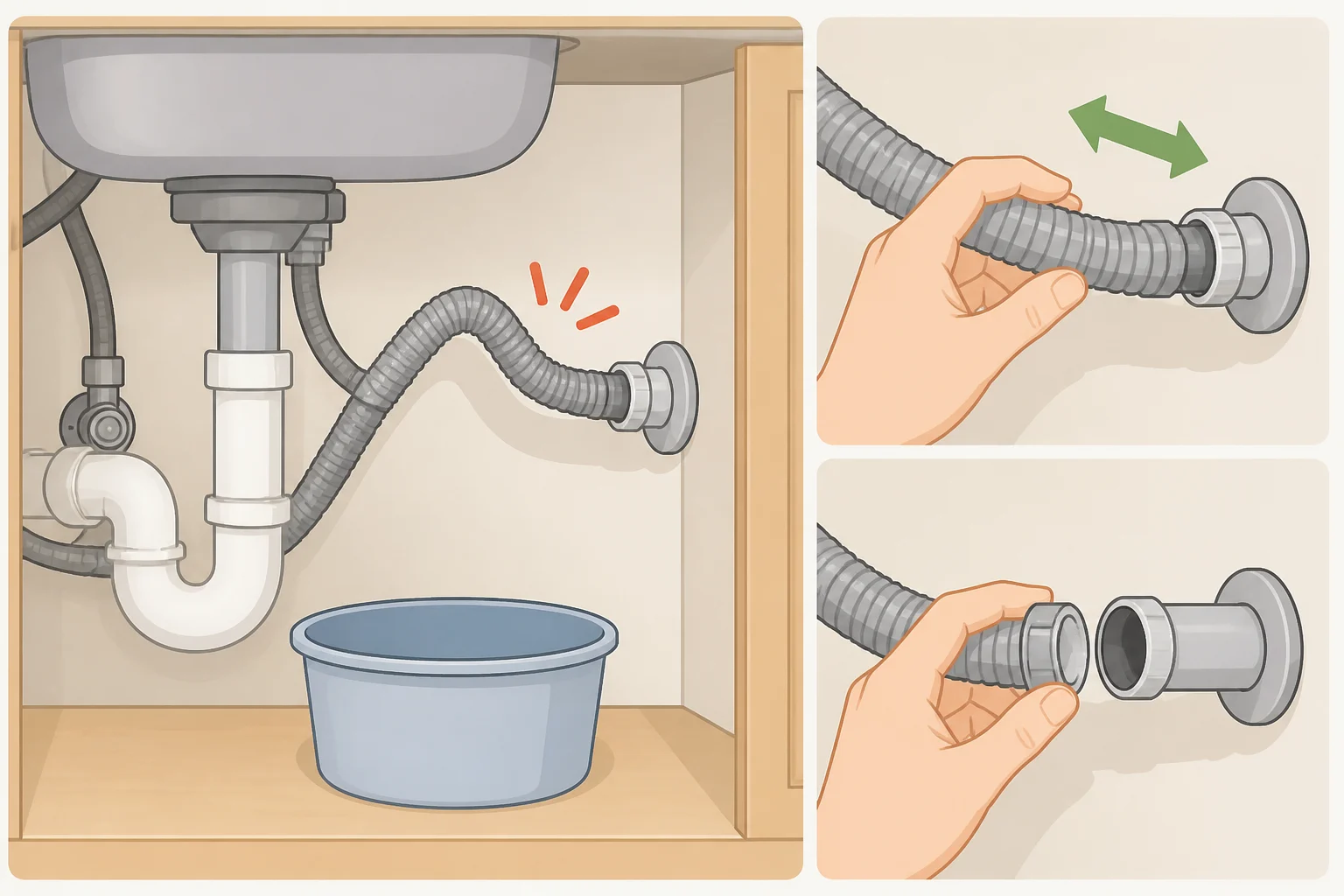 Cutaway view of a dishwasher's hidden components, including the pump, valves, drain, and recirculation hoses, highlighting where odor-causing residue can collect even after the filter is clean