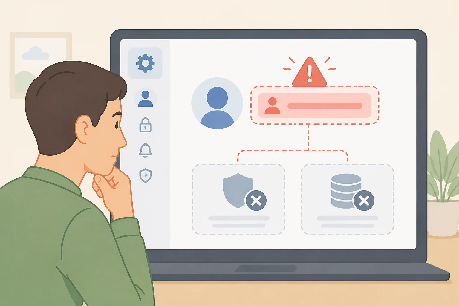 Illustration contrasting a visible 'About You' label with absent details about inputs and confidence—what Amazon knows about you without showing the reasoning