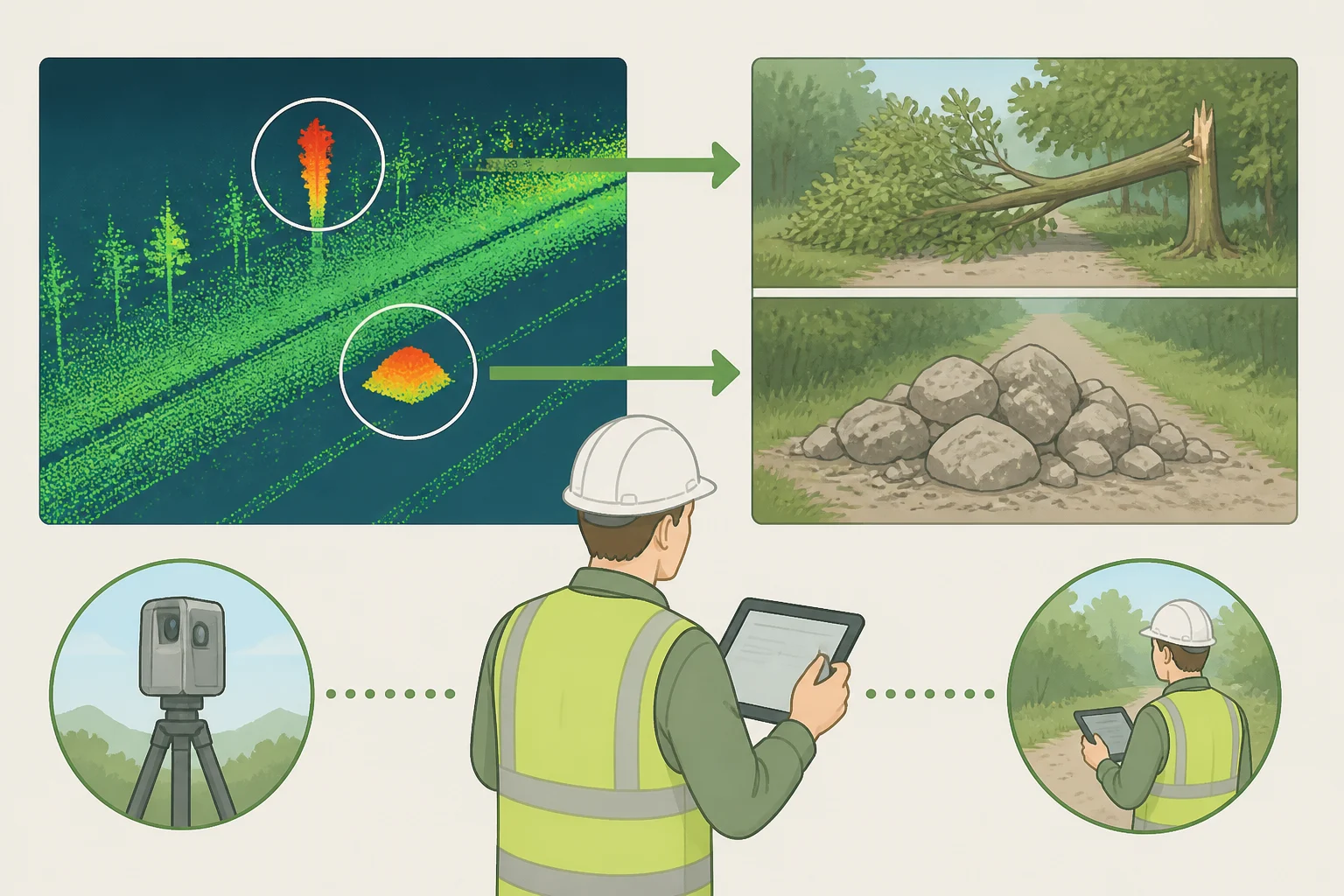 Researchers ground-truthing LiDAR-identified depressions by checking them against artifacts and archival context in a forested battle landscape