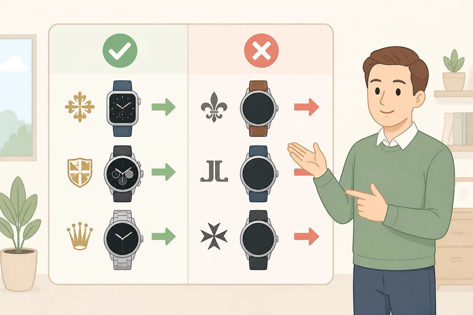 Chart comparing Swiss luxury watch brands' smartwatch refresh status, with TAG Heuer Connected shown as the last to keep launching new models