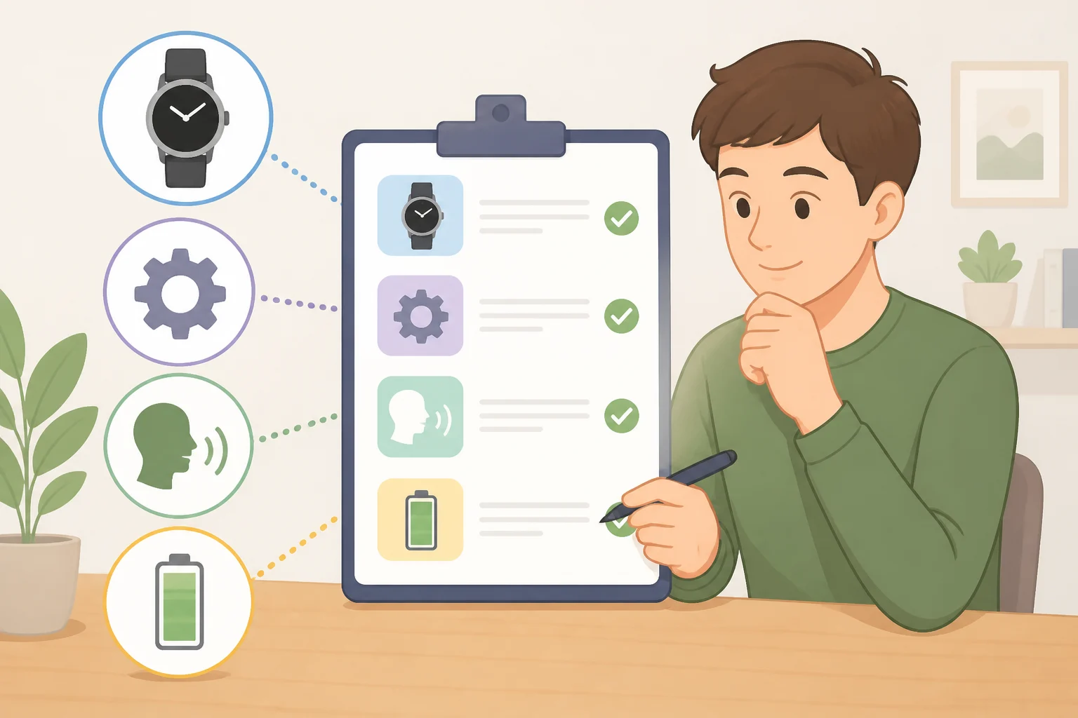 Illustration of a support checklist for the issue including watch model, software version, and battery estimate before and after trying how to fix Garmin battery drain from OK Garmin