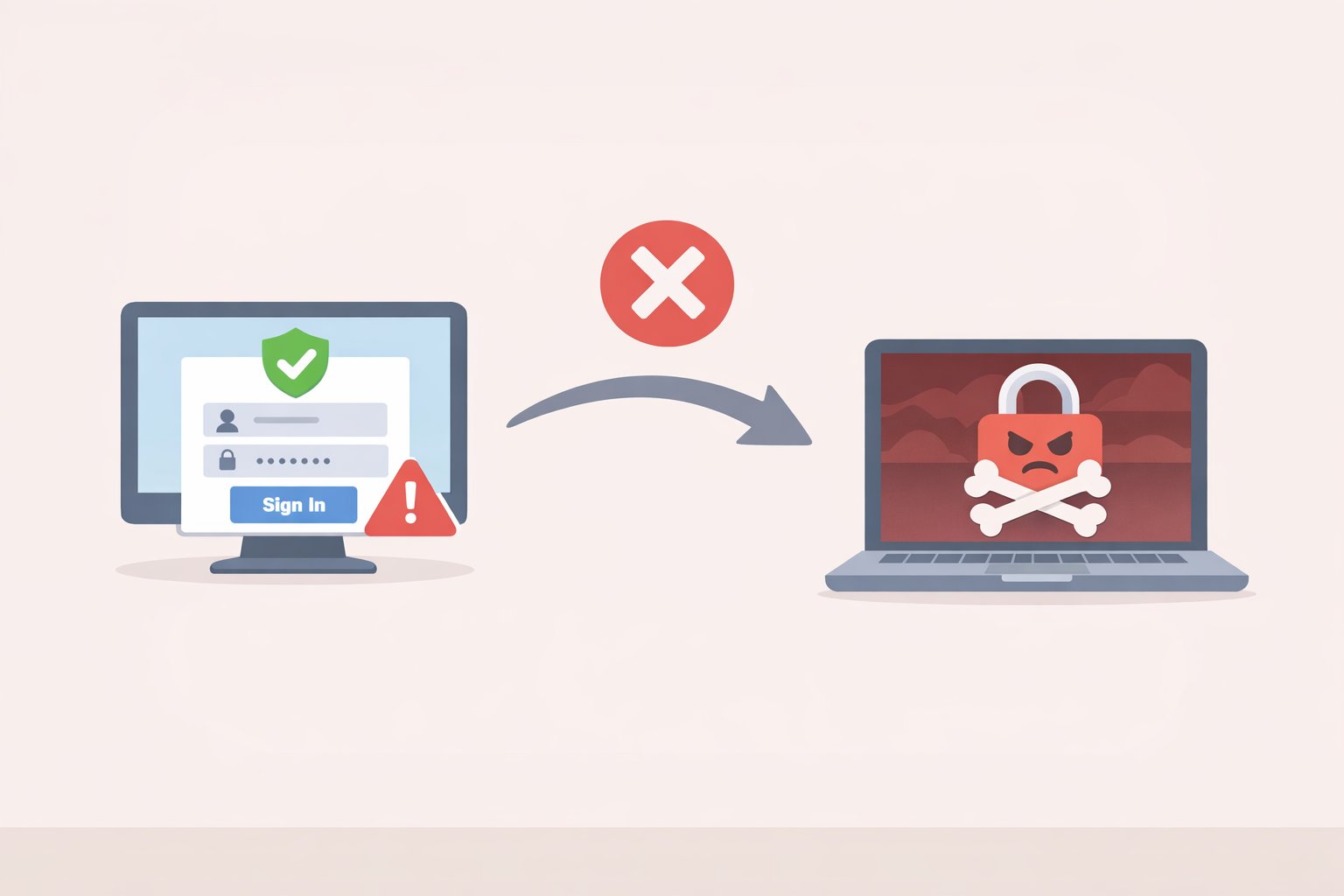 Diagram of why phishing still works: an OAuth authentication request triggers an identity-provider error, then redirects the user to an attacker-controlled page that passes conventional email and browser phishing filters
