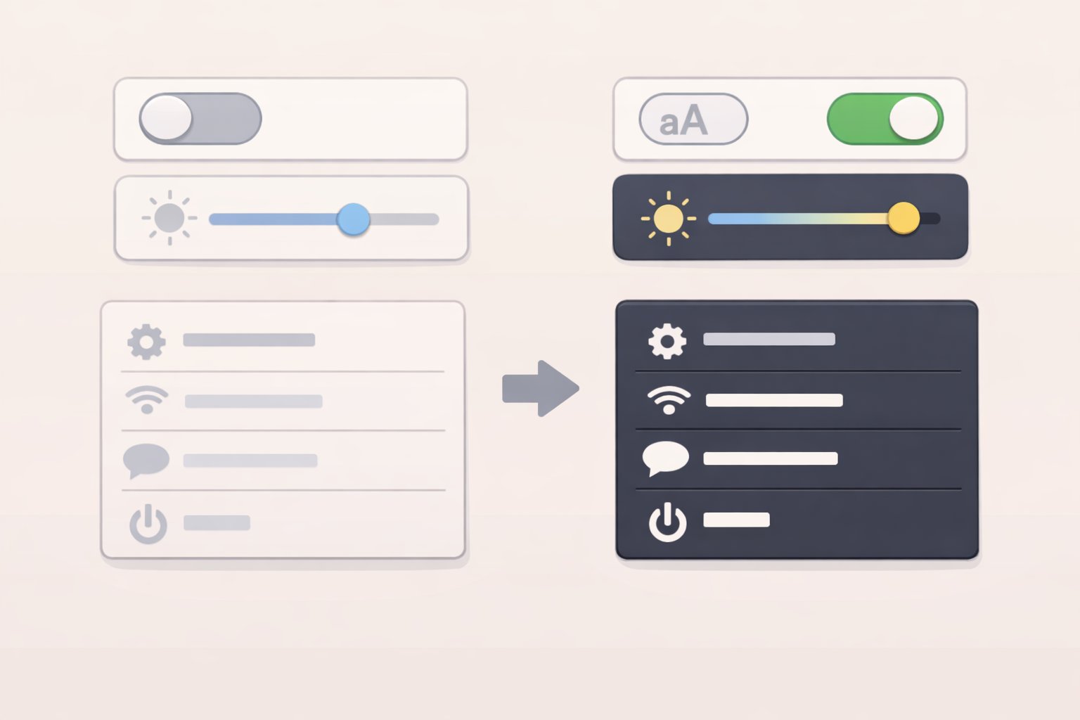 Nintendo Switch 2 accessibility features menu showing Text Size, Bold Text, and High Contrast toggles alongside an example of improved system menu readability