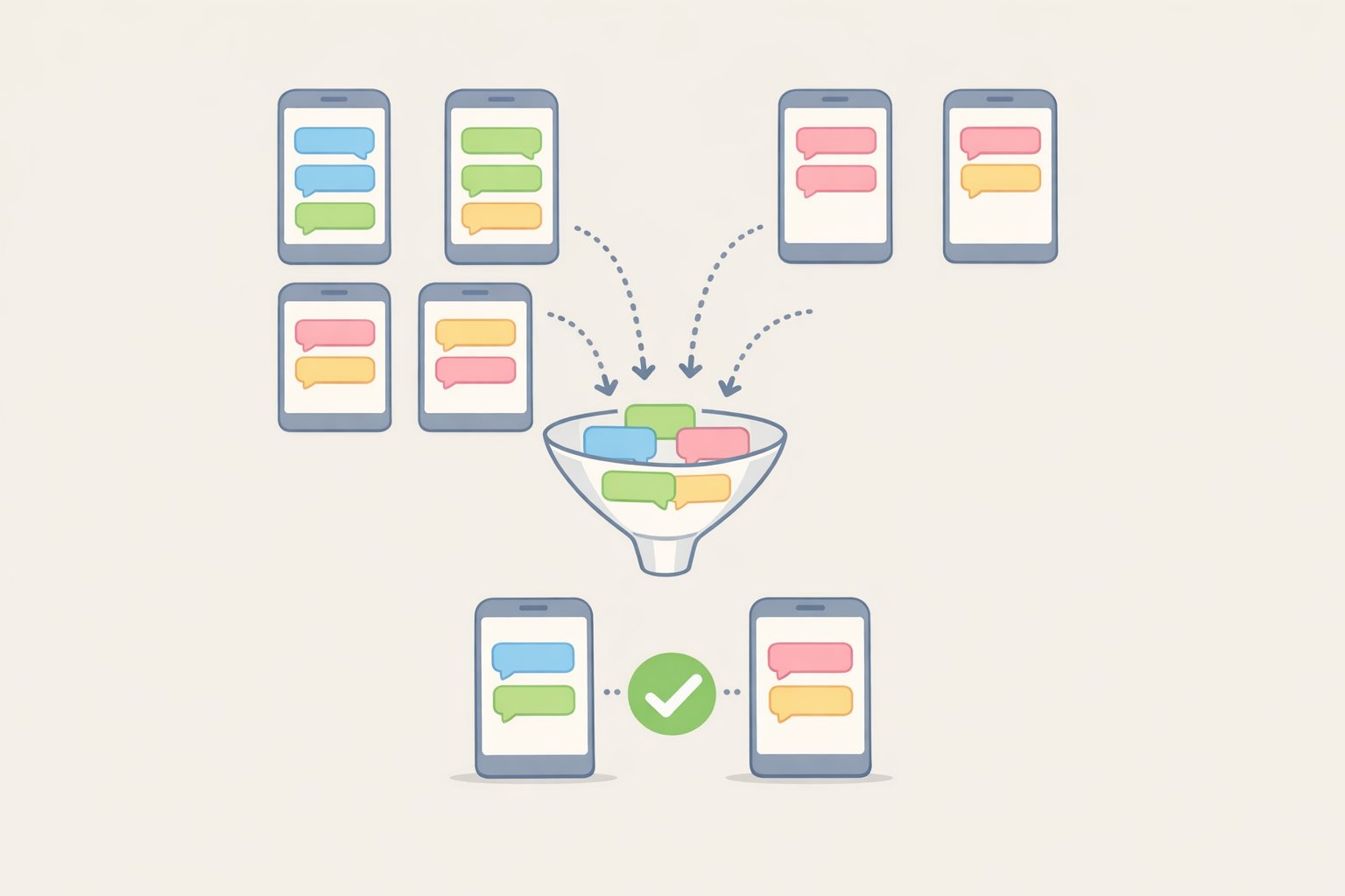 Illustration of a dating app inbox where several chats are paused and only one or two threads remain active for faster responses