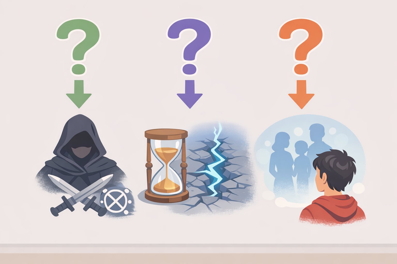 A three-panel illustration listing what Season 4 left open—Michaela’s unexplained departure, the continuing fertility storyline, and what Francesca’s feelings meant—to set up the next chapter