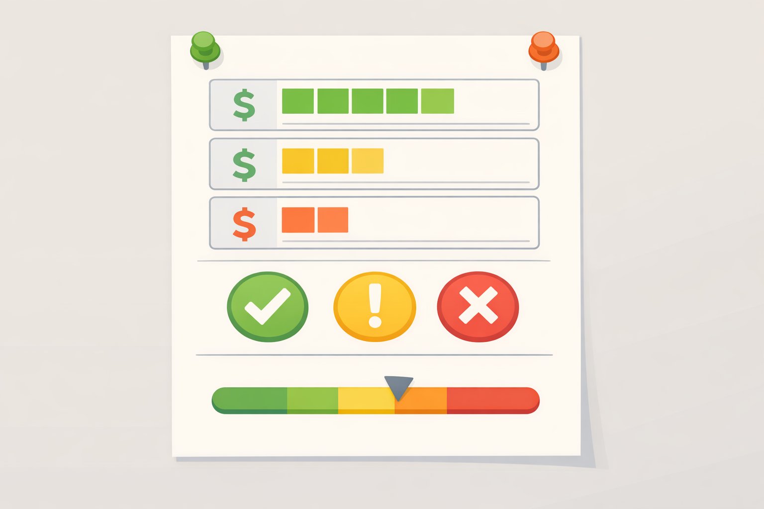 Template mockup of a one-page buyer brief with sections for budget-band inventory count, local alignment status, and current pricing pressure to guide the next buyer consultation