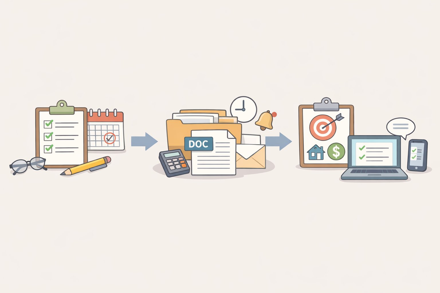 Timeline illustration showing when servicers begin notices on July 1, 2026 and when borrowers should contact their servicer, verify eligibility, and review Federal Register updates