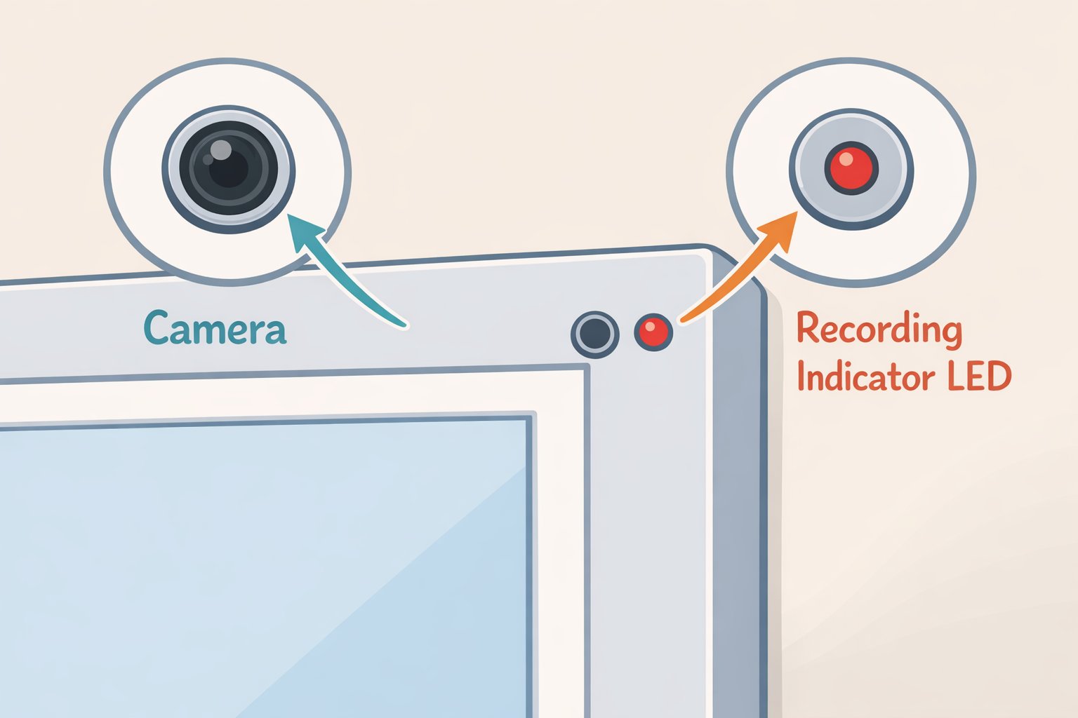 Close-up of Meta Ray-Ban smart glasses frame corners showing the darker circular camera element and the opposite-side recording LED position