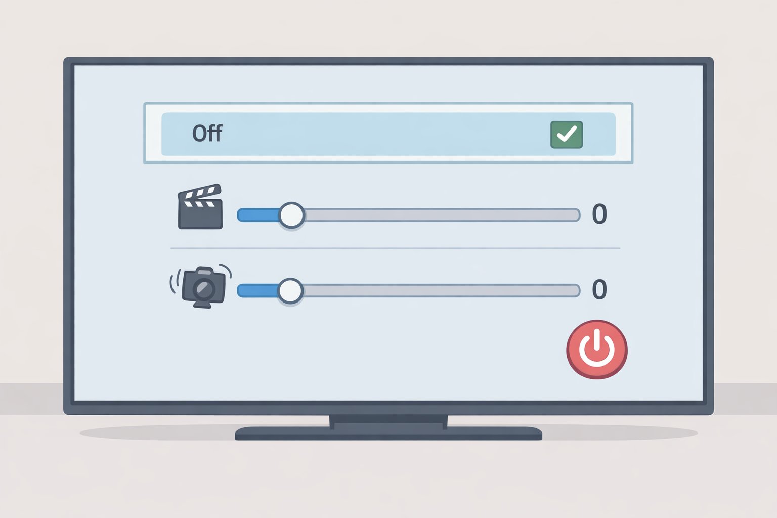 Illustration of Samsung Picture > Expert Settings showing Auto Motion Plus Settings with Auto Motion Plus set to Off and Blur Reduction/Judder Reduction set to zero